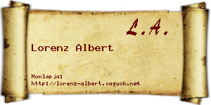 Lorenz Albert névjegykártya