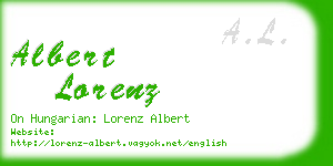 albert lorenz business card